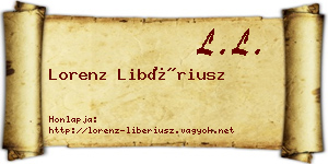 Lorenz Libériusz névjegykártya